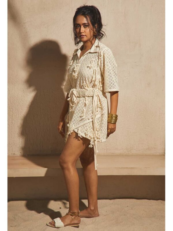Cotton Macramé Cord Matrix Tee - Image 5
