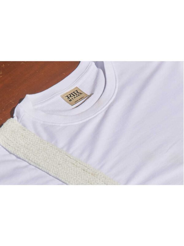 Minimalist Macramé White Unisex T-shirt - Image 7